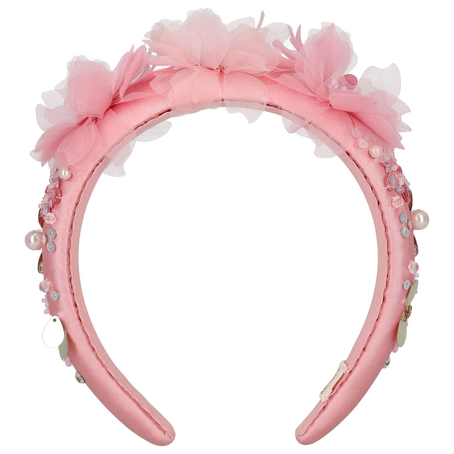 Girls Pink Flower Sequin Headband, 1, hi-res