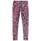 Girls Pink Leopard Logo Leggings, 1, hi-res