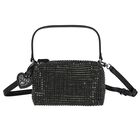Girls Black Rhinestone Logo Handbag, 2, hi-res