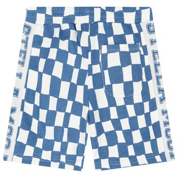Boys Ivory & Blue Check Shorts