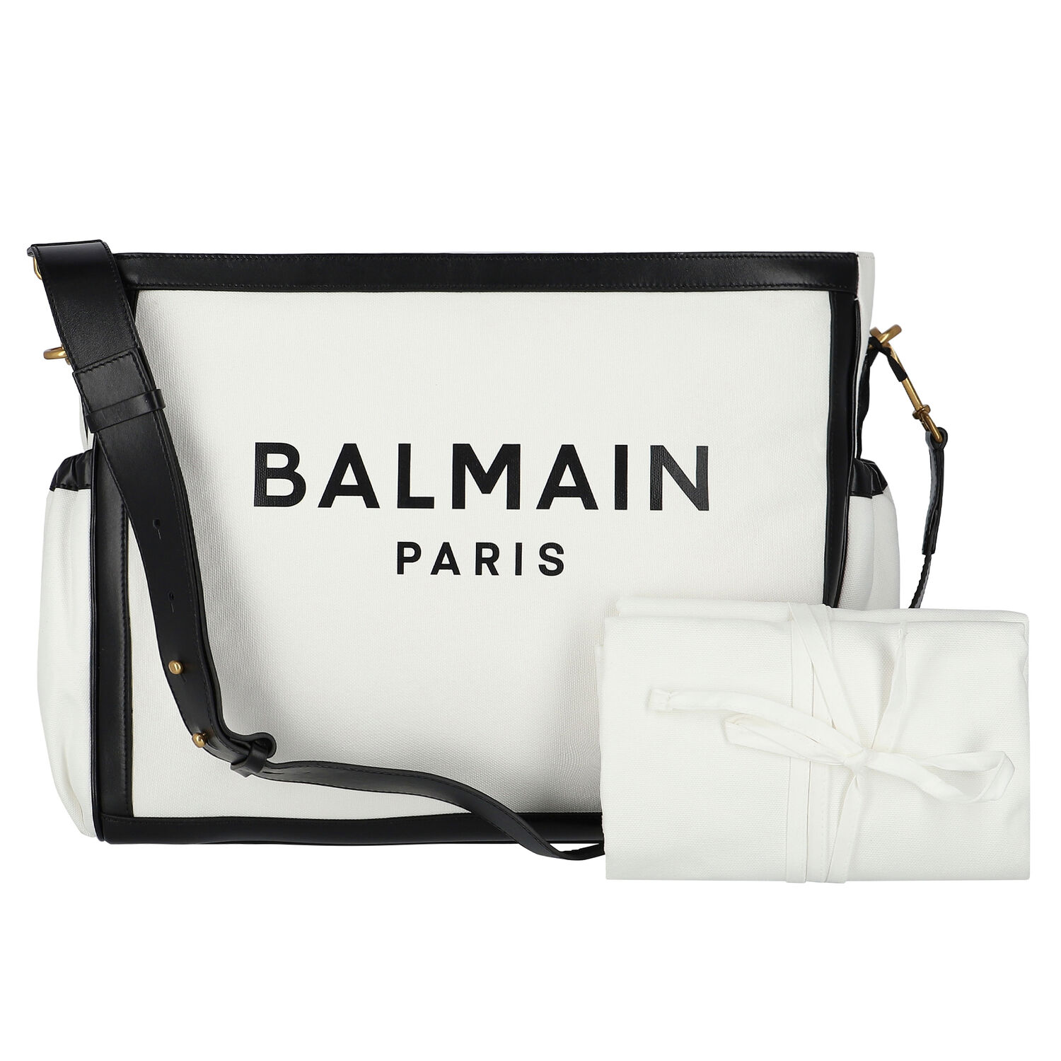 White & Black Logo Baby Changing Bag, 1, hi-res