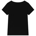 Girls Black Logo T-Shirt, 3, hi-res