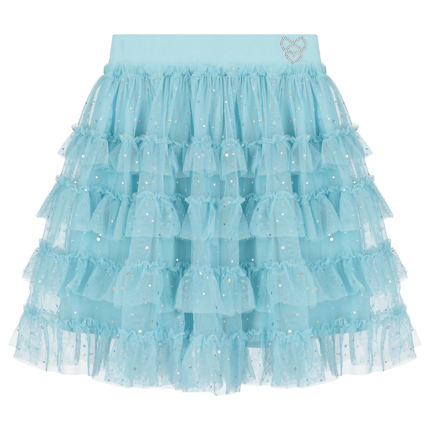 Girls Blue Embellished Tulle Skirt, 1, hi-res image number null
