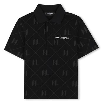 Boys Black Logo Polo Shirt