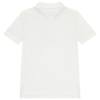 Boys White Logo Polo Shirt