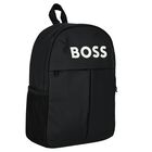 Boys Black Logo Backpack, 1, hi-res