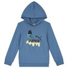 Boys Blue Trolls Logo Hooded Top, 1, hi-res