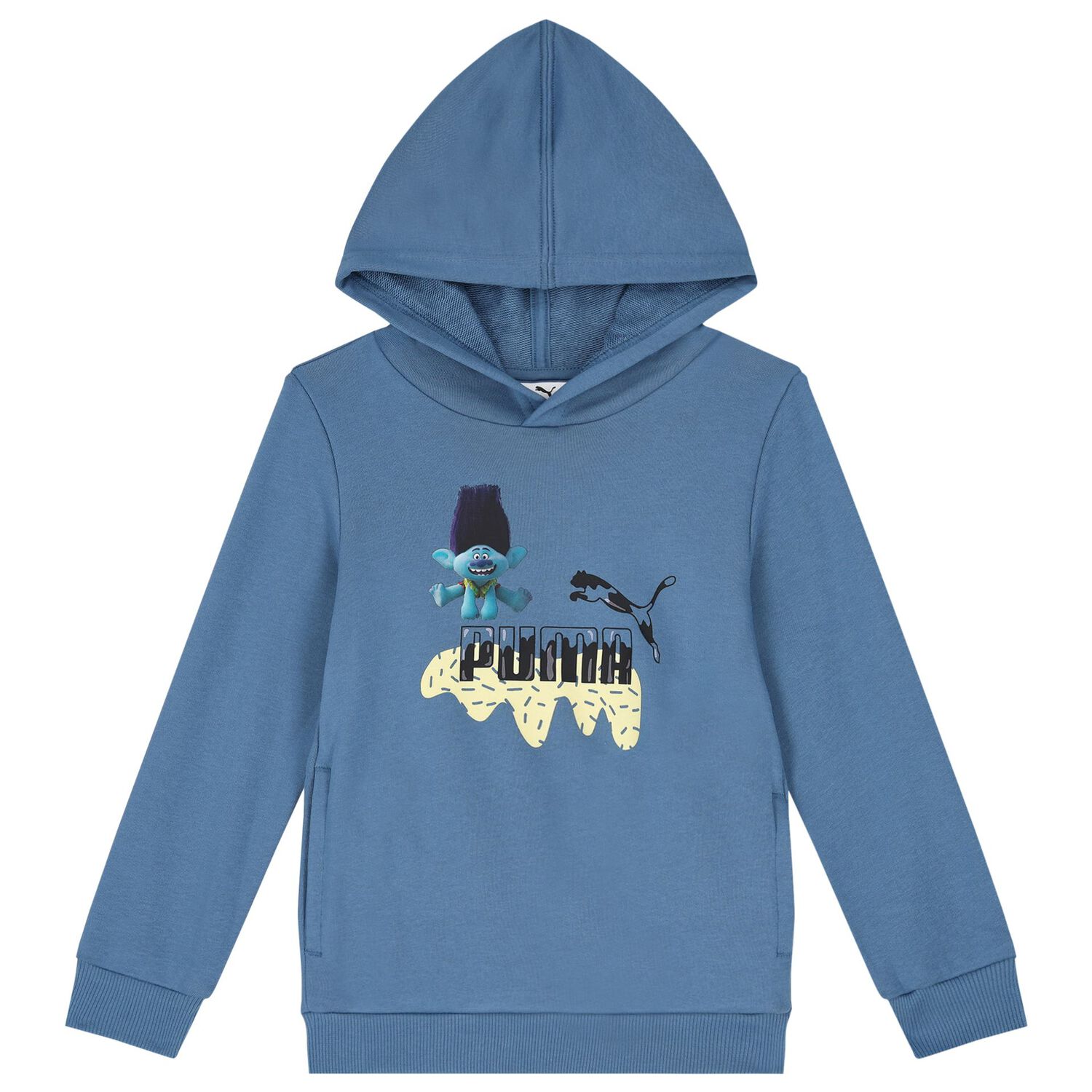 Boys Blue Trolls Logo Hooded Top, 1, hi-res image number null
