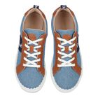 Girls Blue Denim Logo Trainers, 1, hi-res