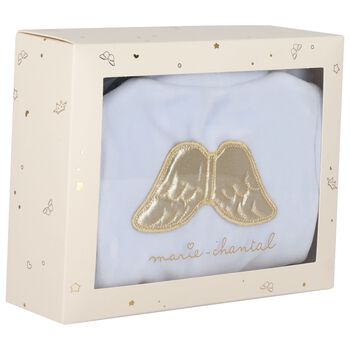 Baby Boys Blue Wings Velour Babygrow