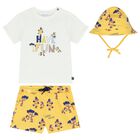 Younger Boys White & Yellow Shorts Set, 1, hi-res