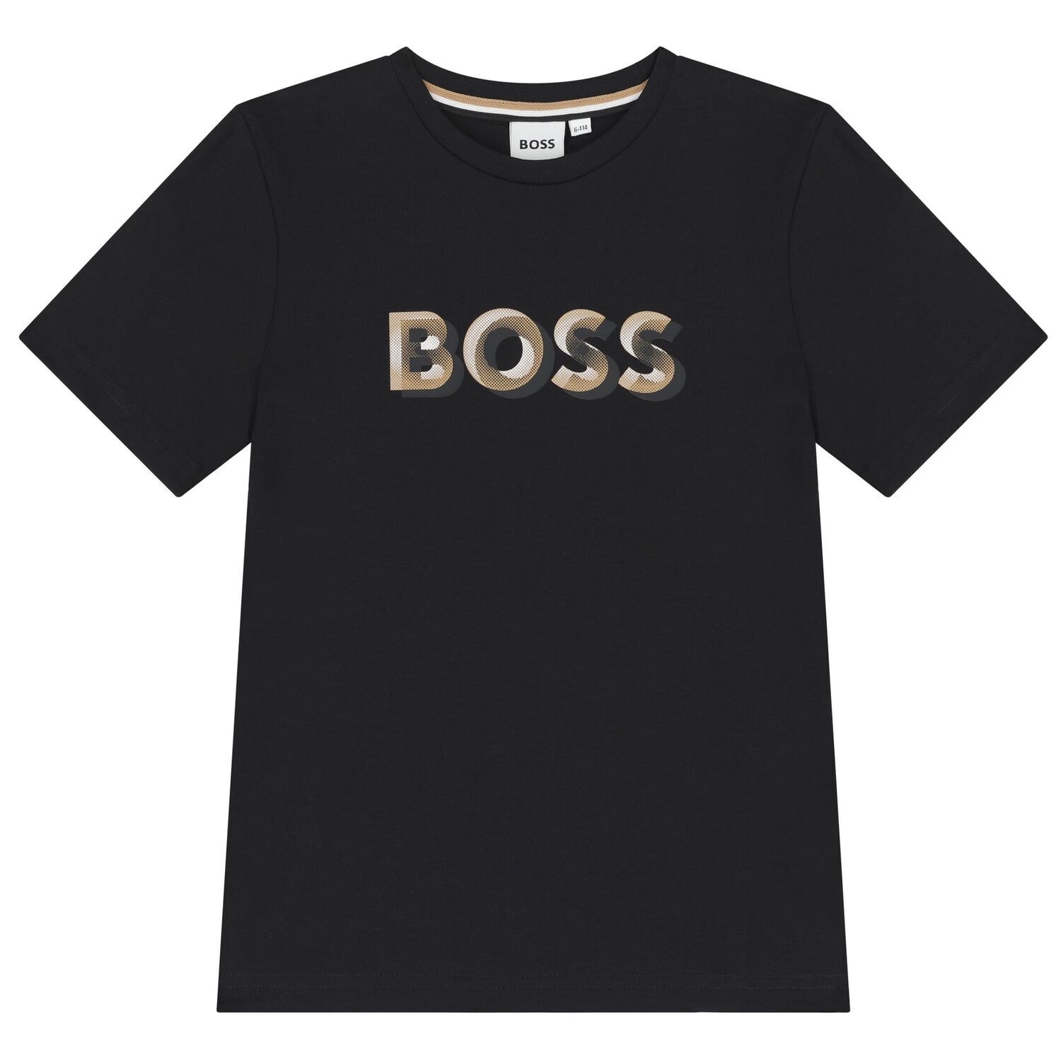Boys Black Logo T-Shirt, 1, hi-res
