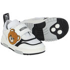 White & Black Teddy Bear Trainers, 1, hi-res