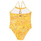 Girls Yellow Palm Swimsuit, 1, hi-res