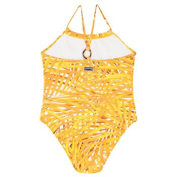 Girls Yellow Palm Swimsuit