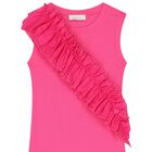 Girls Pink Ruffled Dress, 2, hi-res