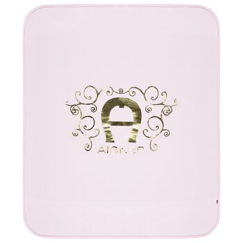 Baby Girls Pink & Gold Logo Blanket