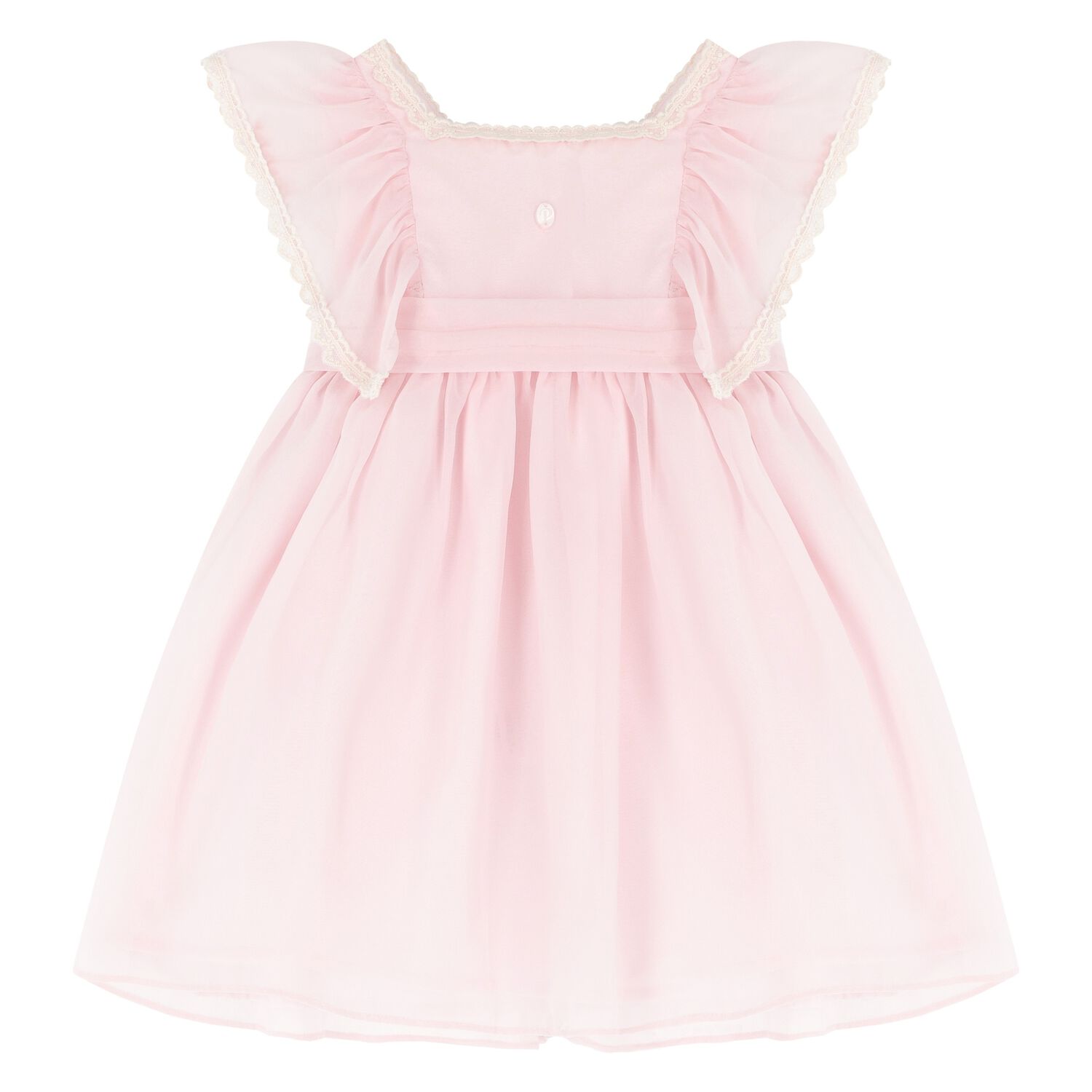 Younger Girls Pink Chiffon Dress, 2, hi-res