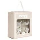 Baby Girls Ivory Flower Sandals, 1, hi-res