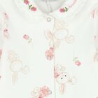 Baby Girls White Printed Babygrow, 1, hi-res