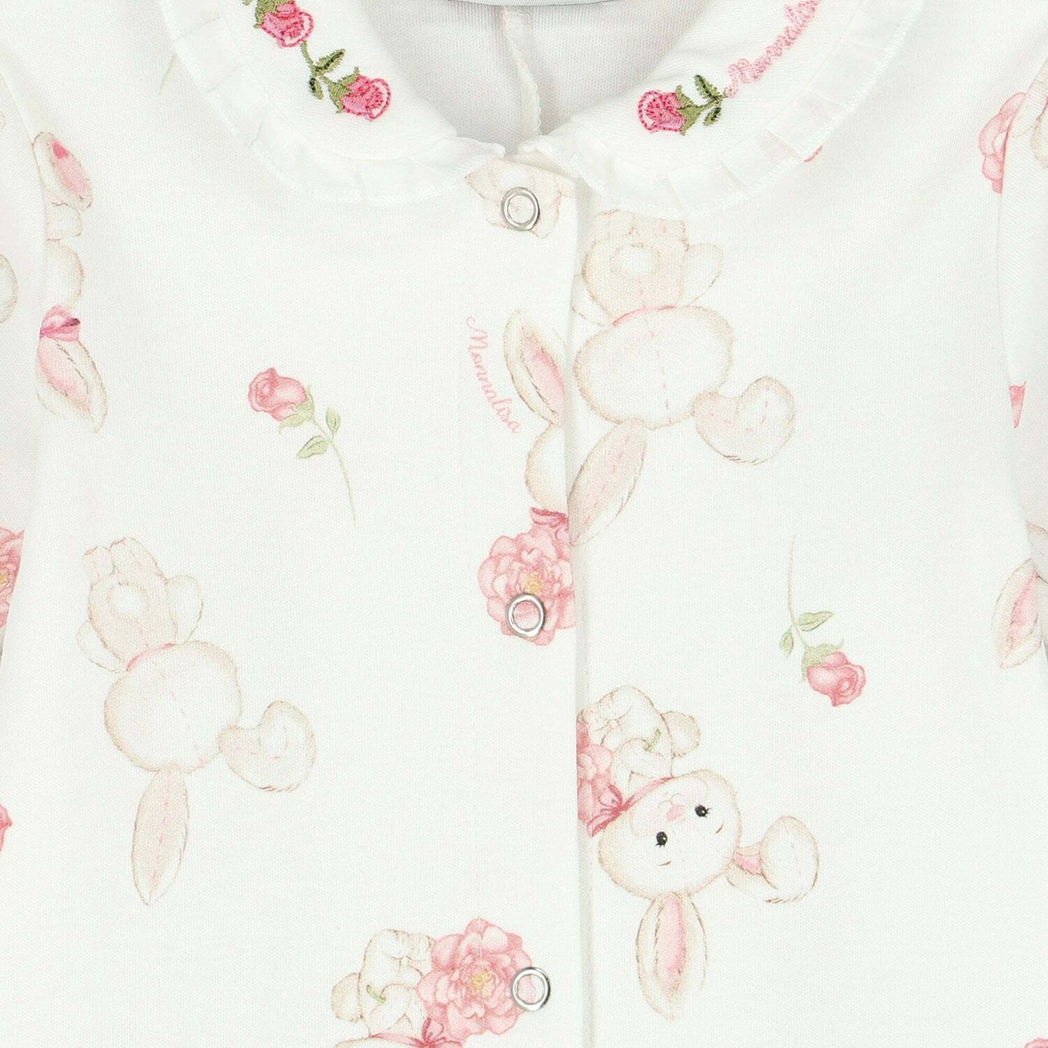 Baby Girls White Printed Babygrow, 1, hi-res