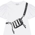 Girls White Logo Bag T-Shirt, 1, hi-res