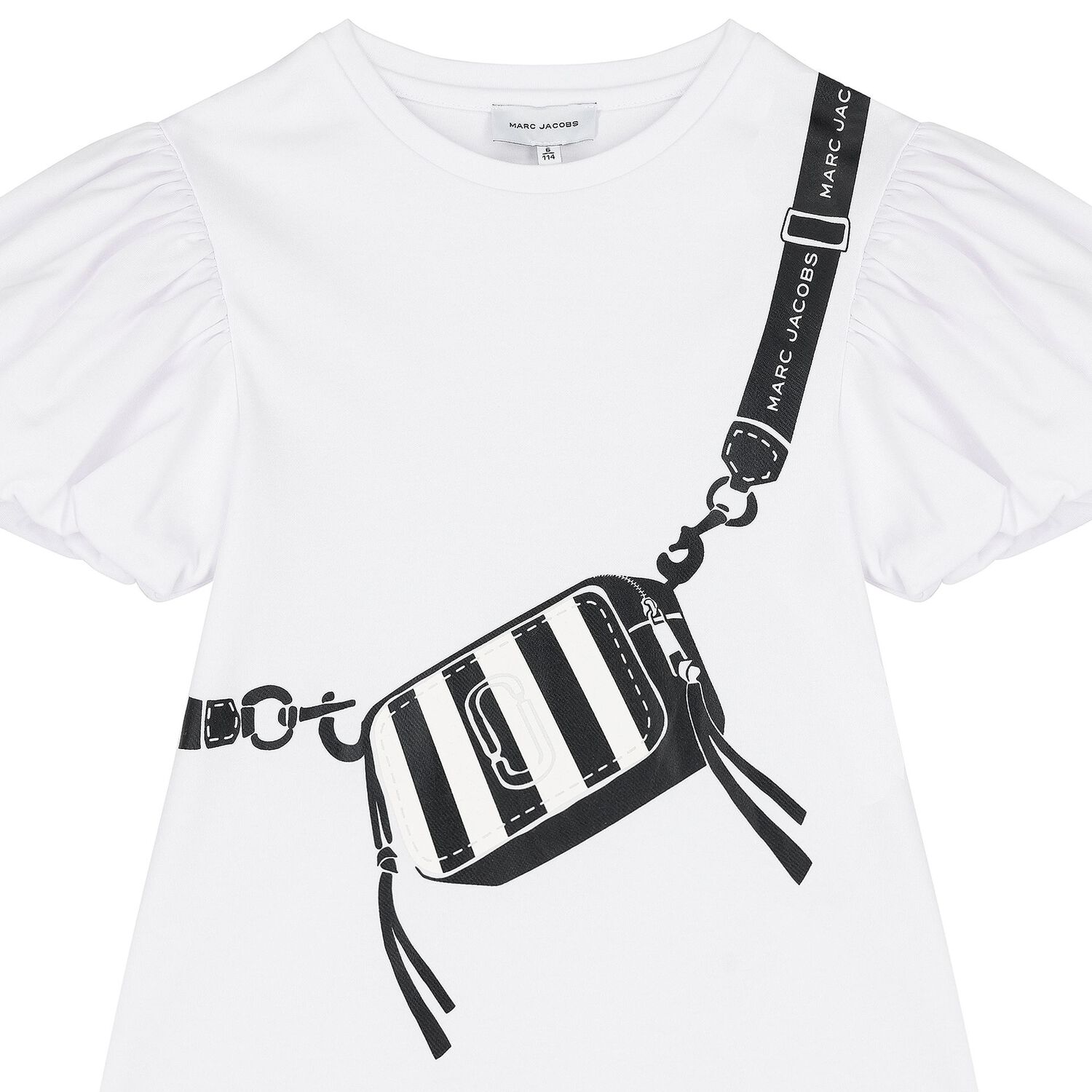 Girls White Logo Bag T-Shirt, 1, hi-res