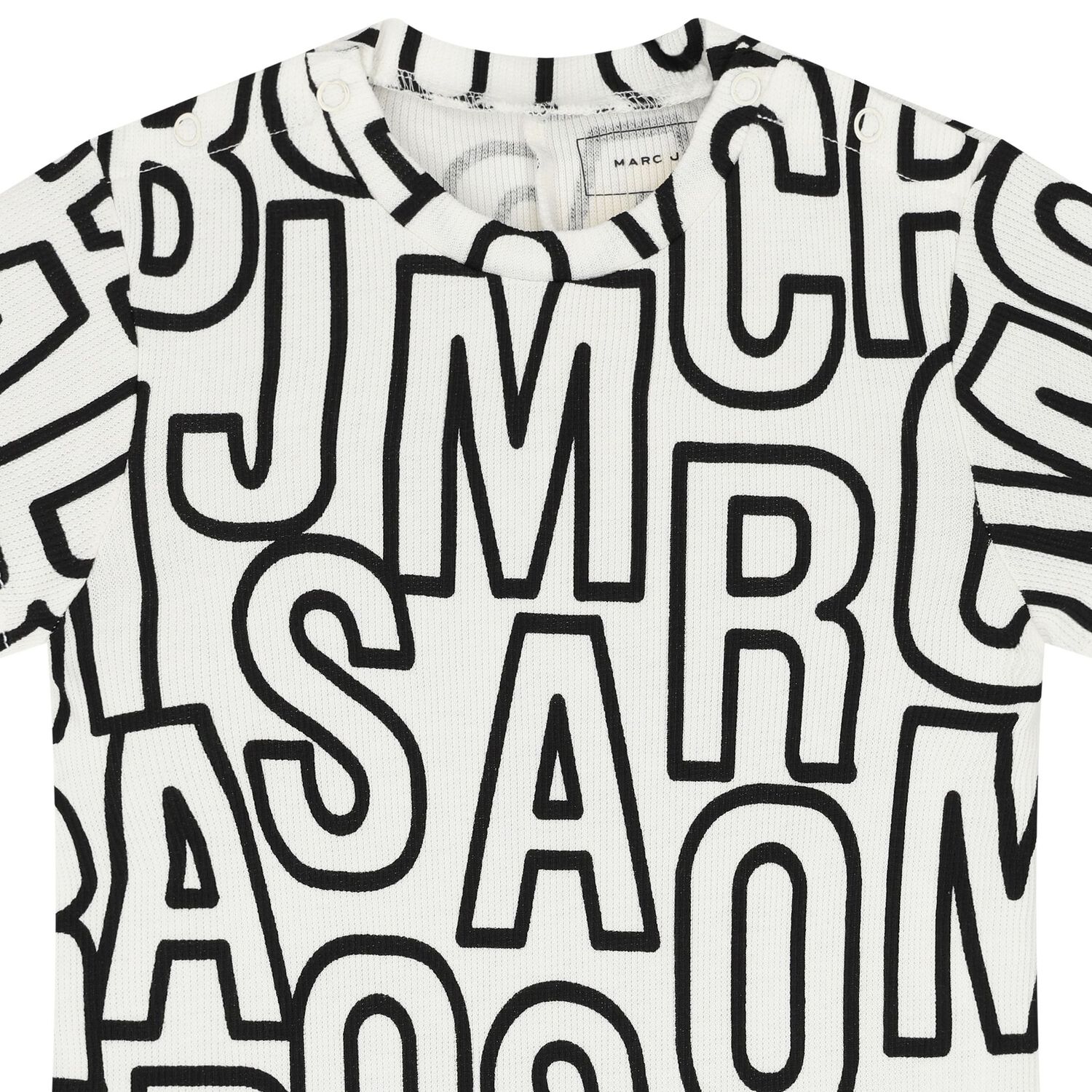 Baby Boys White & Black Logo Romper, 1, hi-res