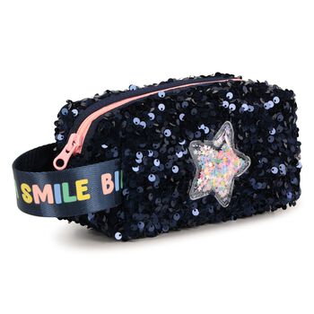 Girls Navy Blue Sequin Pencil Case 