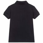 Boys Navy Logo Polo Shirt, 2, hi-res