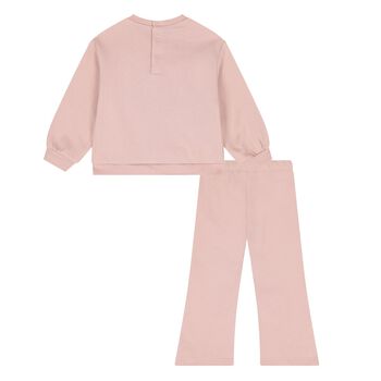 Younger Girls Pink Dog Tracksuit