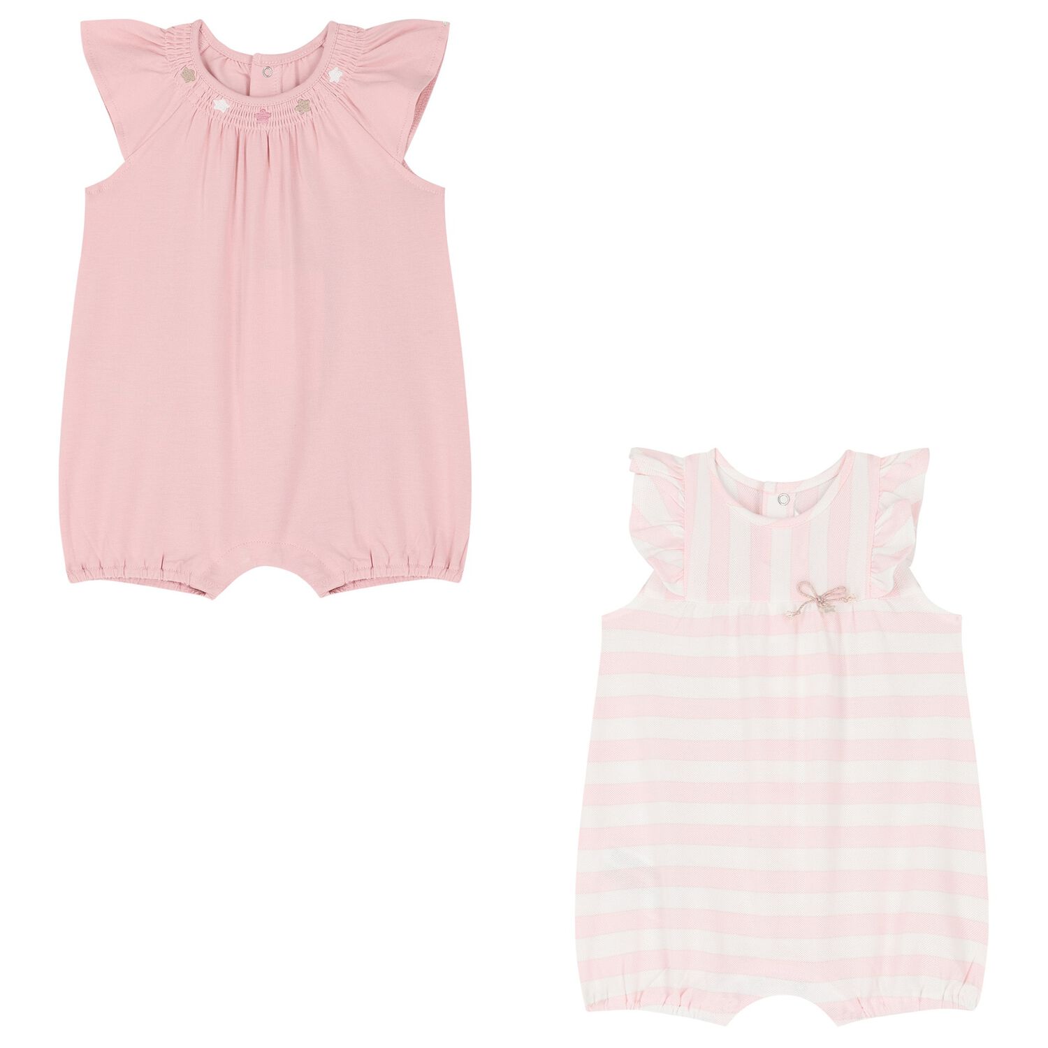 Baby Girls Pink Rompers ( 2-Pack ), 1, hi-res