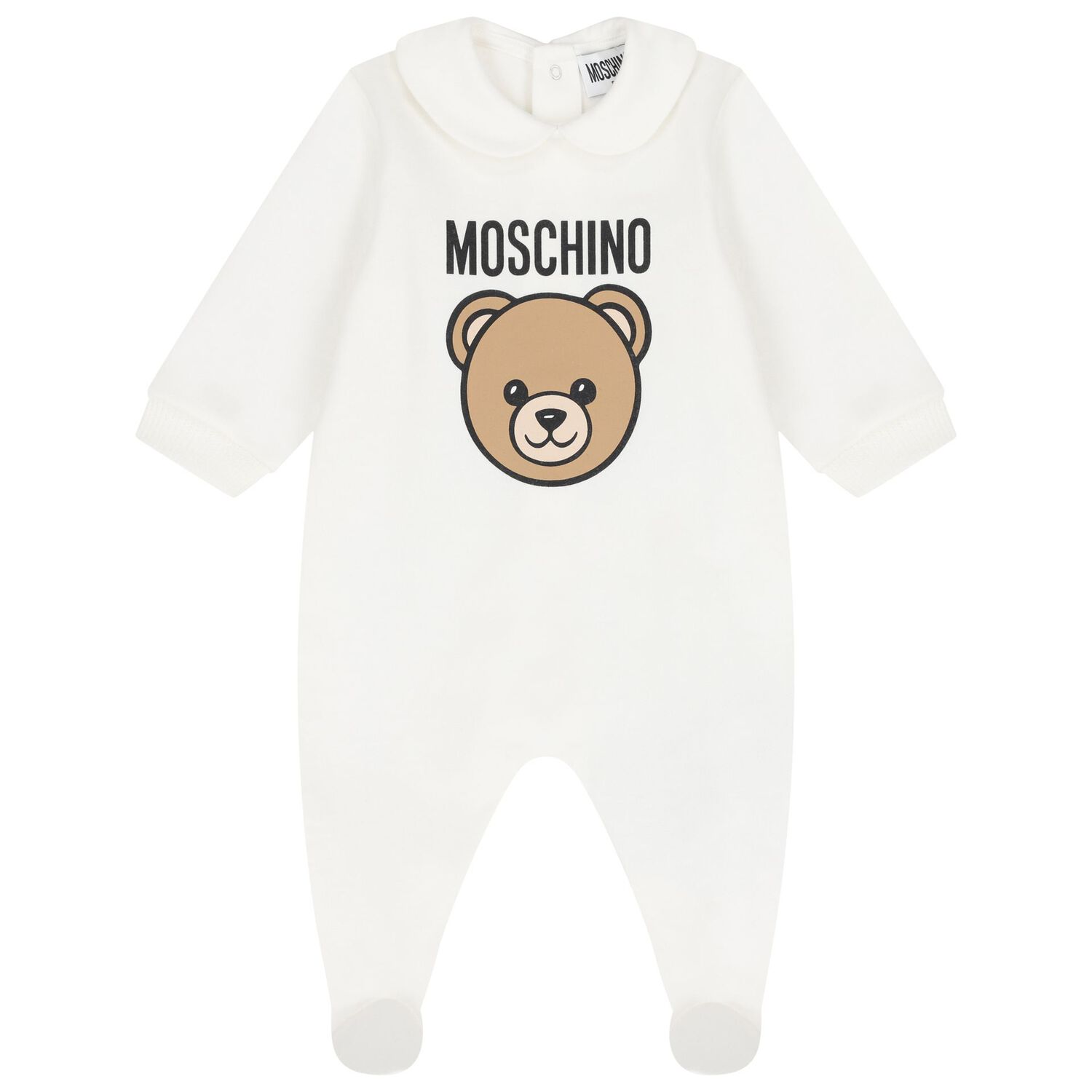 White Teddy Bear Logo Babygrow Gift Set, 1, hi-res