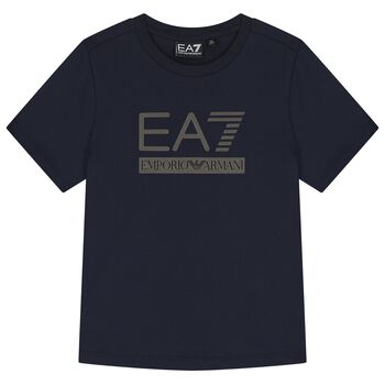 Boys Navy Blue Logo T-Shirt