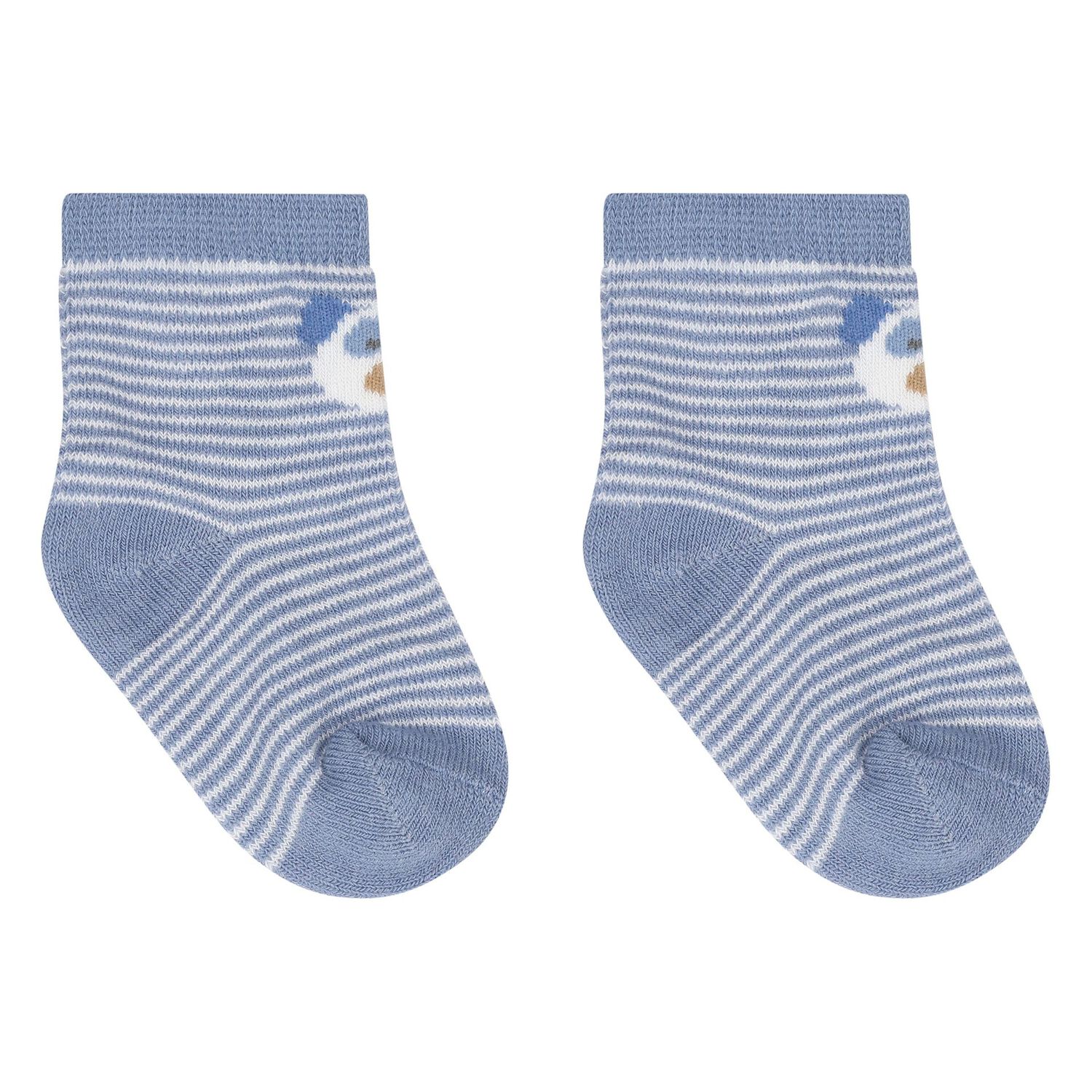 Baby Boys Blue & White Socks (4 Pack), 1, hi-res