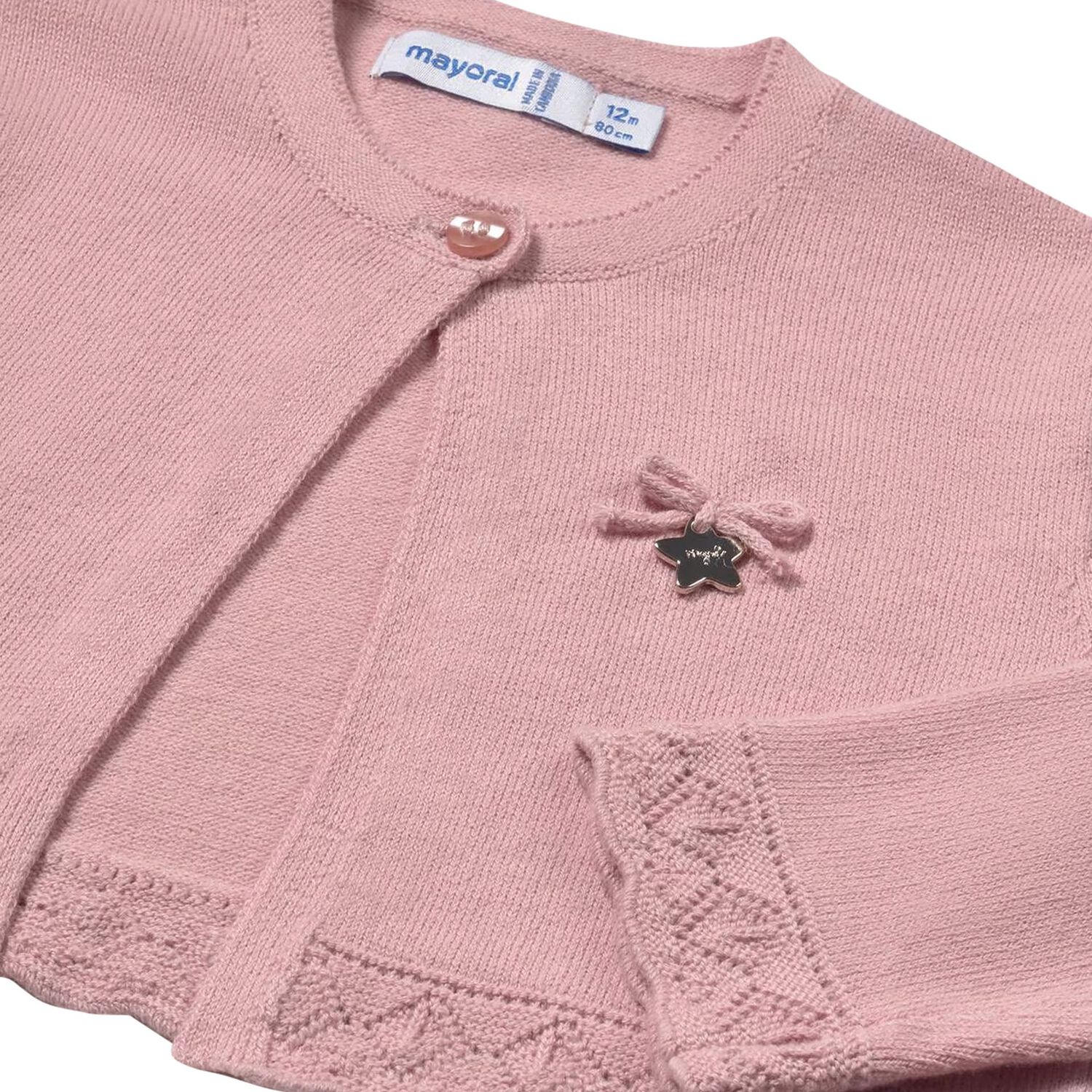 Younger Girls Pink Cardigan, 3, hi-res image number null