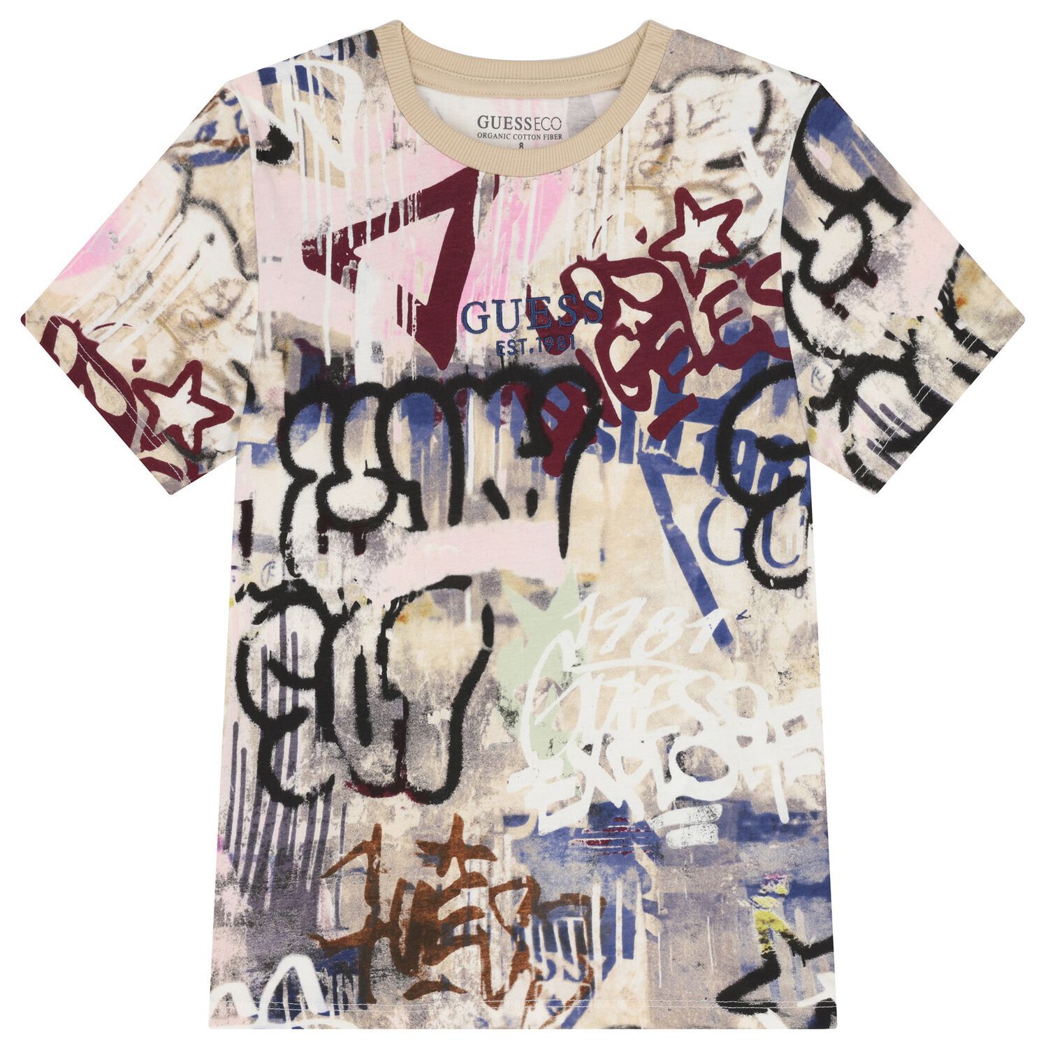 Boys Beige Logo T-Shirt, 1, hi-res