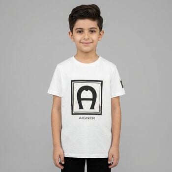Boys White Logo T-Shirt