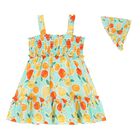 Younger Girls Green Fruits Dress Set, 1, hi-res