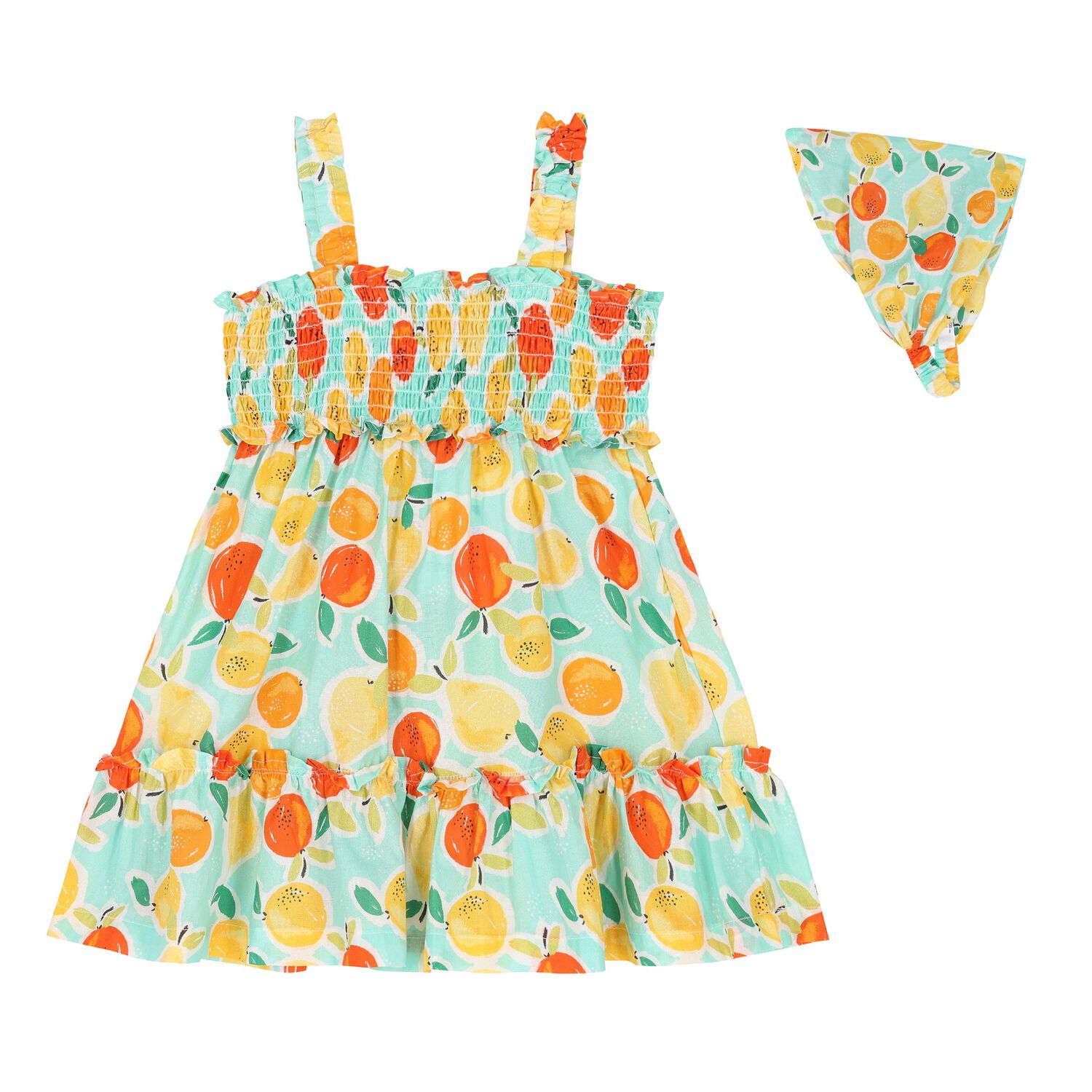 Younger Girls Green Fruits Dress Set, 1, hi-res image number null