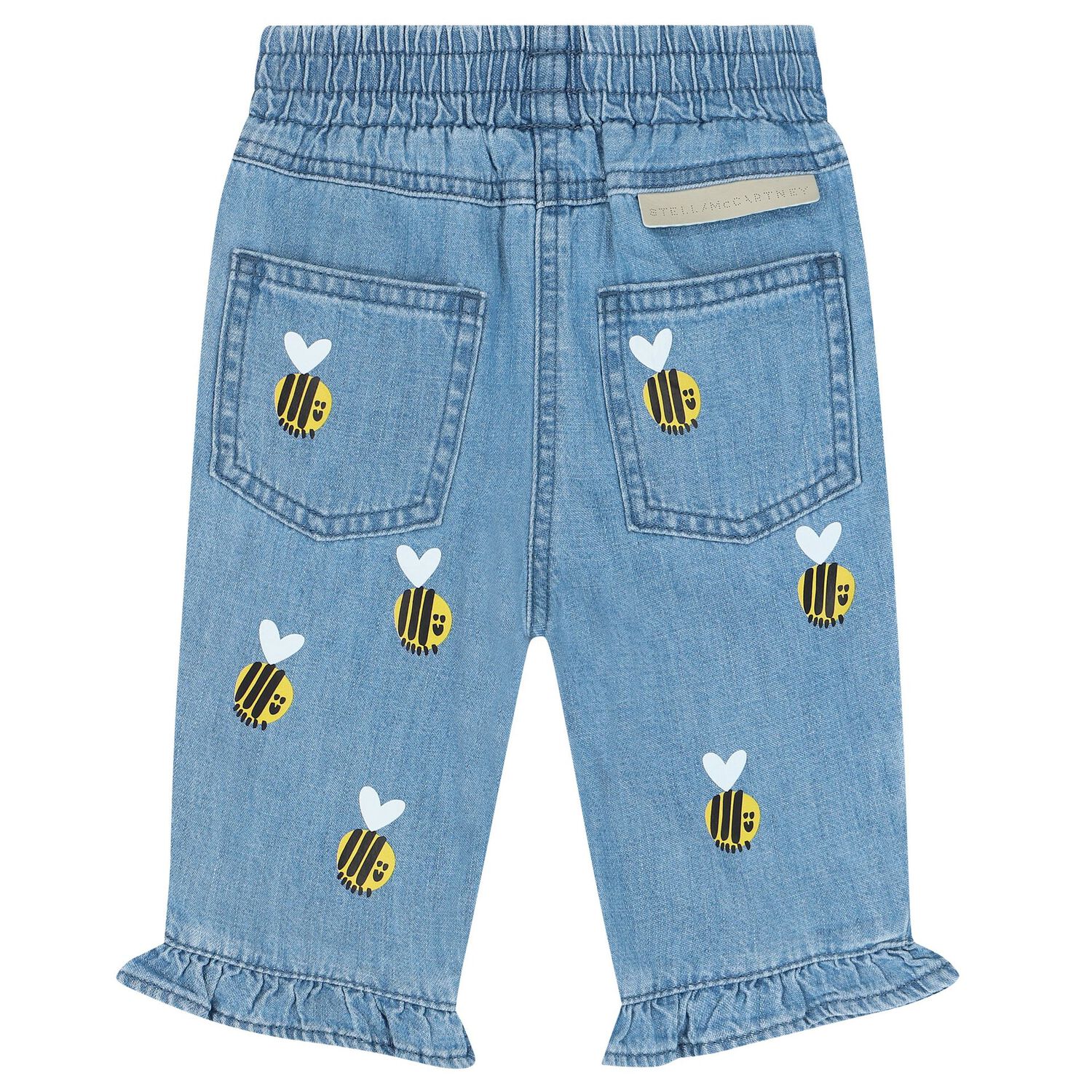Younger Girls Blue Bee Denim Trousers, 1, hi-res image number null