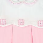Baby Girls White & Pink Babygrow, 1, hi-res