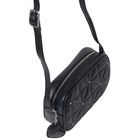 Girls Black Embellished Quilted Handbag, 1, hi-res