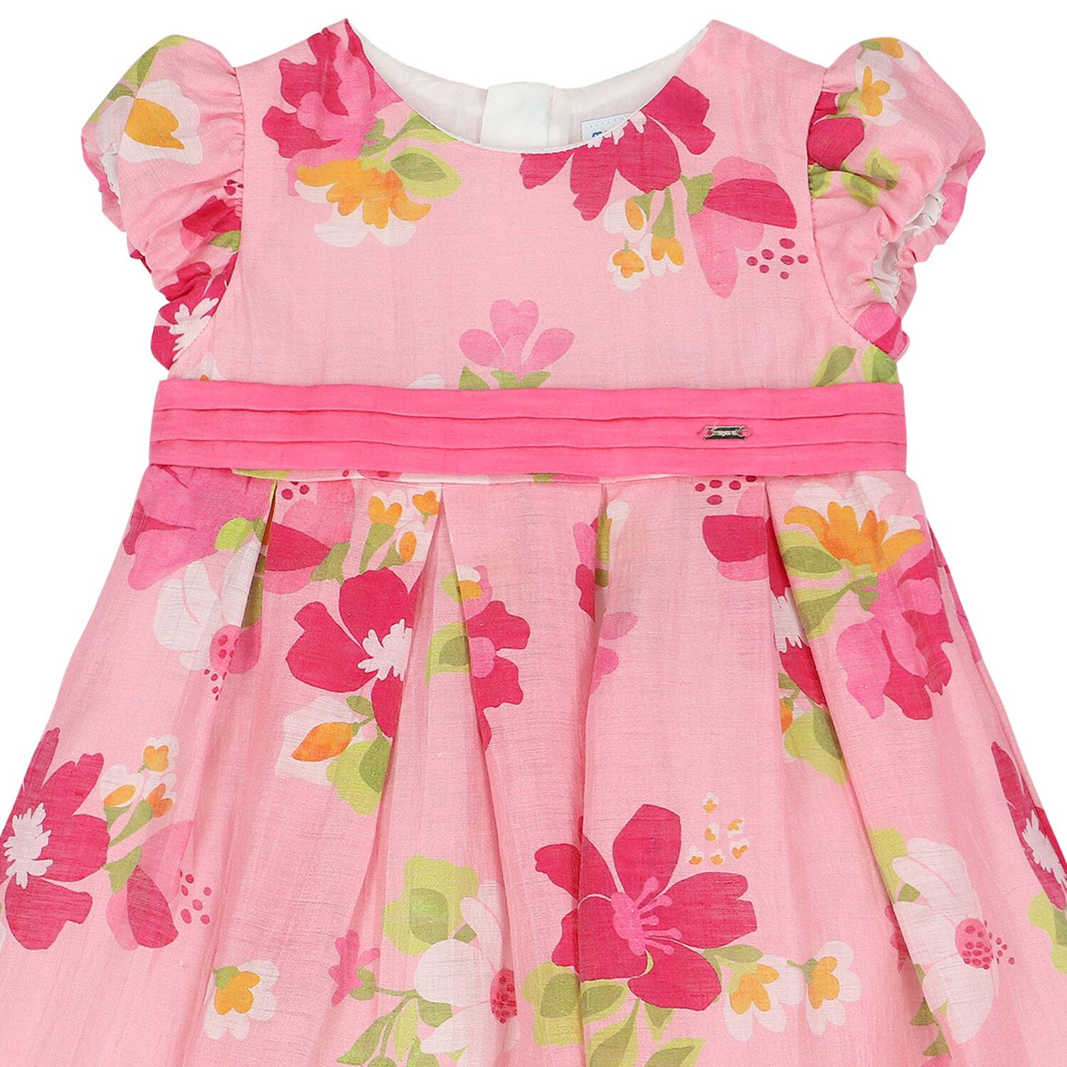 Younger Girls Pink Floral Dress, 1, hi-res