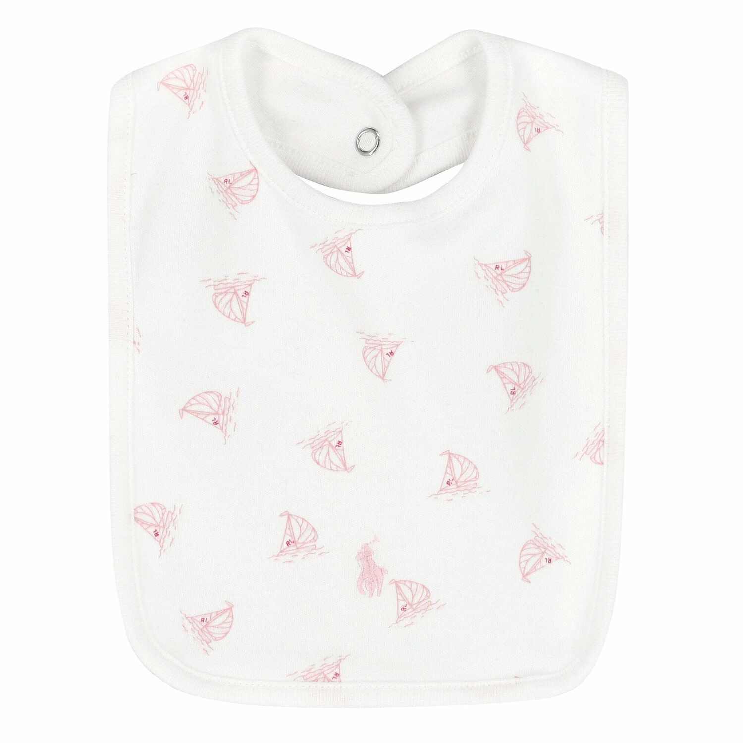 Baby Girls White Printed Bib, 1, hi-res