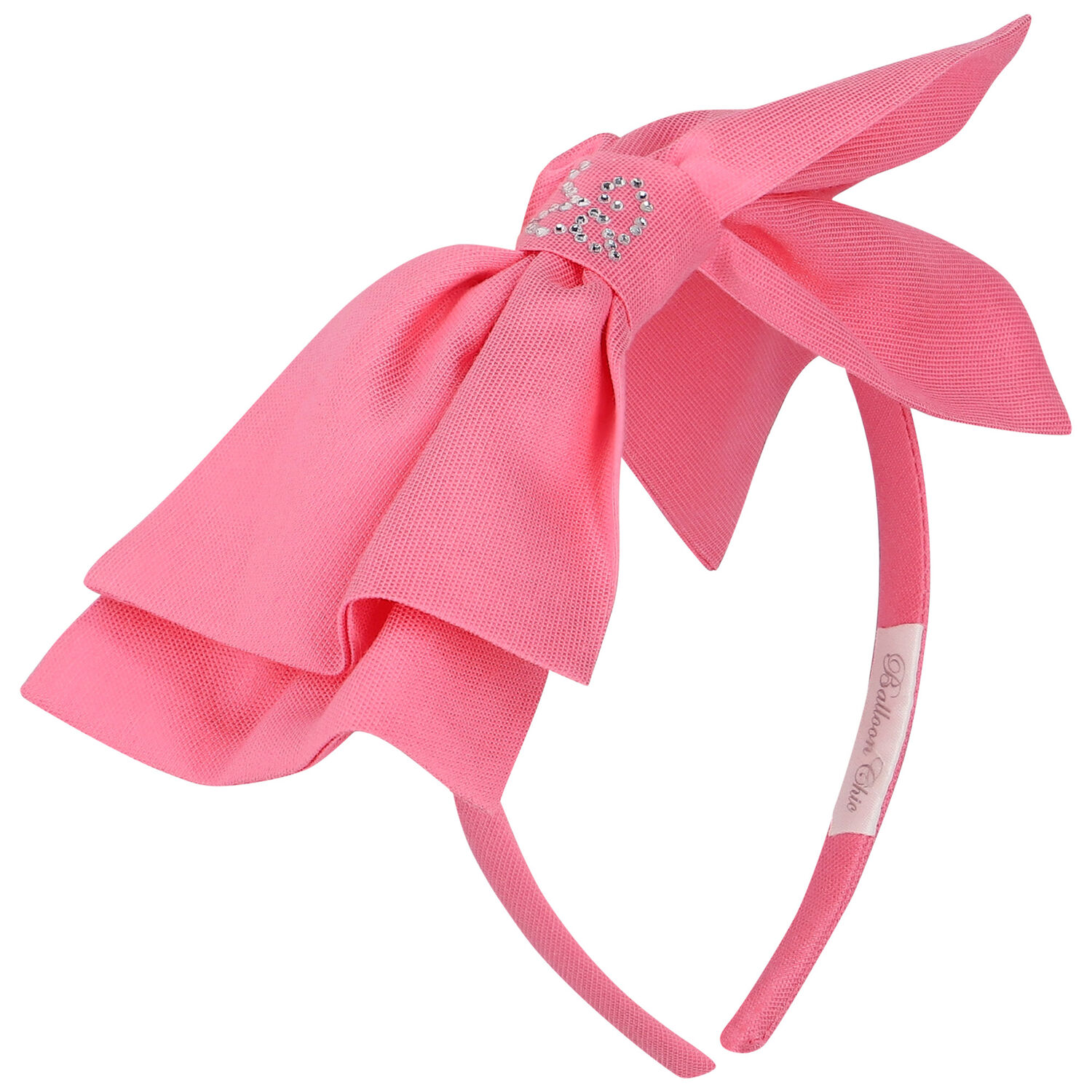 Girls Pink Bow Headband, 1, hi-res