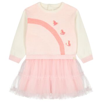 Baby Girls Pink Knit & Tulle Dress