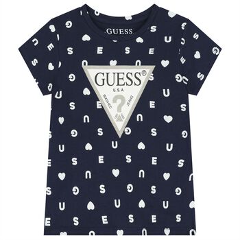 Girls Navy Blue Logo T-Shirt