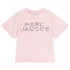 Girls Pink Logo Rhinestone T-Shirt, 2, hi-res
