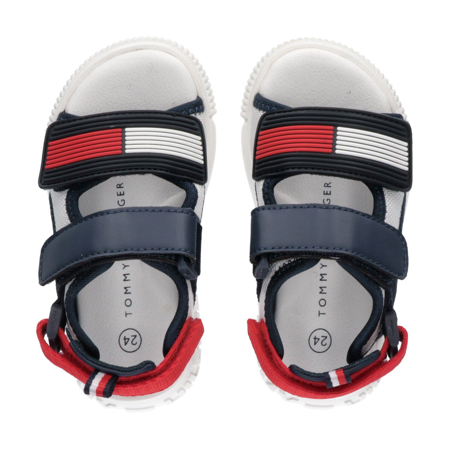 Boys Navy Blue & White Sandals, 1, hi-res